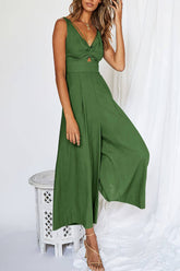 Ladies Olive Green Sleeveless Jumpsuit